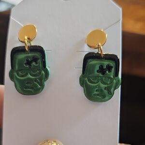 Frankenstein Face Earrings
